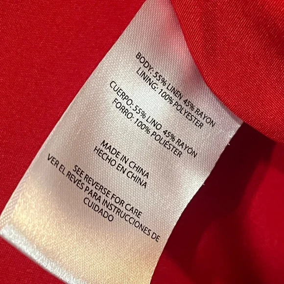 Express Linen Blend Red Mini Skirt - Large - Picture 6 of 6